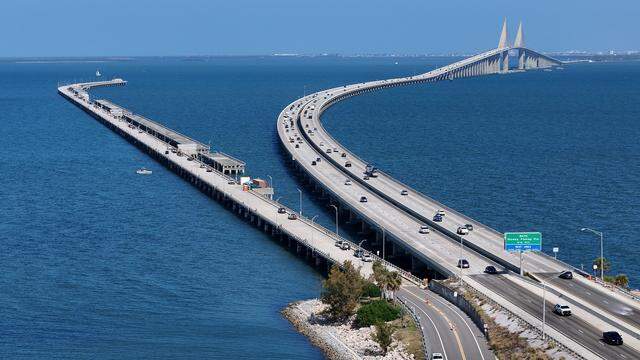 Florida Gov. Ron DeSantis announced on March 19, 2026, plans to demolish the South Skyway Bridge Fishing Pier and rebuild it adjacent to the present one, which has been damaged in hurricanes and storms. Photo taken April 10, 2026.